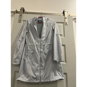 The North Face Rissy 2 Women’s Rain Jacket Powder Blue Hooded MED NEW NWOT